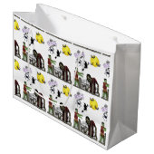 Zombie Halloween Land Große Geschenktasche Große Geschenktüte (Vorderseite Schrägansicht)