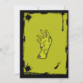 Zombie-Halloween-Party-Apokalypse Friedhofshand Einladung (Rückseite)