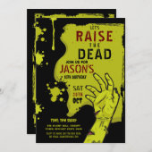 Zombie-Halloween-Party-Apokalypse Friedhofshand Einladung (Vorne/Hinten)