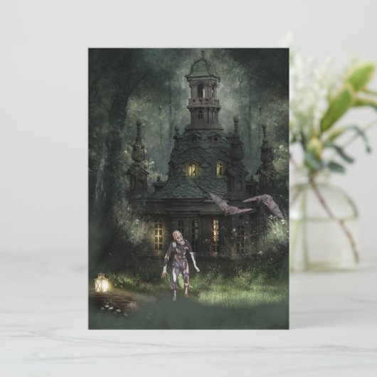 Zombie Halloween-Party Einladung (Stehend Vorderseite)