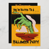 Zombie Halloween-Party Einladung (Vorne/Hinten)