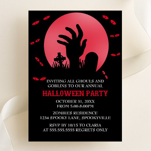 Zombie Halloween-Party Einladung