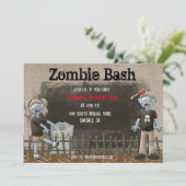 Zombie Halloween-Party Einladung (Stehend Vorderseite)