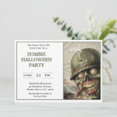 Zombie Halloween-Party Einladungen (Stehend Vorderseite)