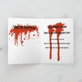 Zombie Halloween-Party lädt mit blutigem Text ein Einladung (Innenseite)