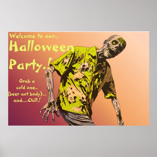 Zombie Halloween-Party Poster (Vorne)