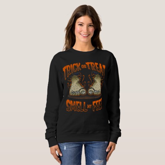 Zombie Halloween Trick oder Behandlung Niedlich Sweatshirt (Vorne ganz)