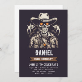 Zombie Halloween Western Einladung zum Geburtstag