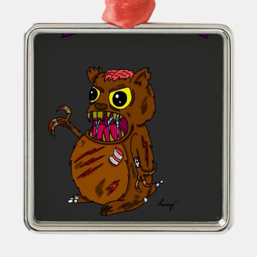 Zombie Hamster Ornament Aus Metall (Vorne)