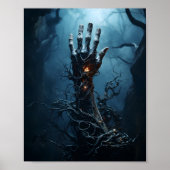 Zombie-Hand kommt aus ernstem Beängstigendem Hallo Poster (Vorne)