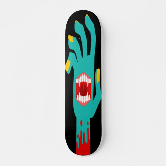 Zombie Hand mit Mundvektor Illustration Skateboard (Vorne)