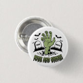 Zombie Hand Rising Halloween Design Spaß und Spook Button (Vorne & Hinten)