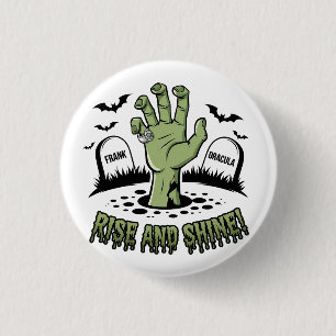 Zombie Hand Rising Halloween Design Spaß und Spook Button