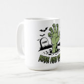 Zombie Hand Rising Halloween Design Spaß und Spook Kaffeetasse (Vorderseite Links)