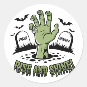 Zombie Hand Rising Halloween Design Spaß und Spook Runder Aufkleber