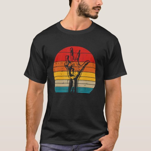 Zombie Hand Sunset Retro Halloween Kostüm Männer W T-Shirt (Vorderseite)