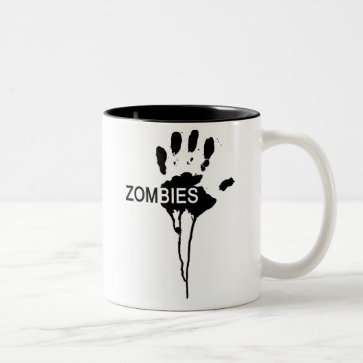 Zombie-Hand Zweifarbige Tasse (Rechts)
