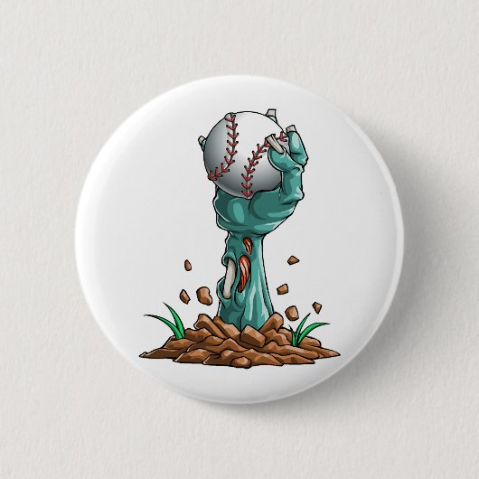 Zombie Hände Baseball Lustiges Halloween Horror Gr Button (Vorderseite)