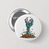 Zombie Hands Baseball Funny Halloween Horror Beäng Button (Vorne & Hinten)