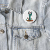 Zombie Hands Baseball Funny Halloween Horror Beäng Button (Beispiel)