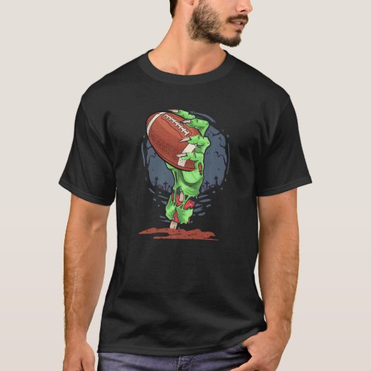 Zombie Hands football Ball Halloween Horror Scary T-Shirt (Vorderseite)