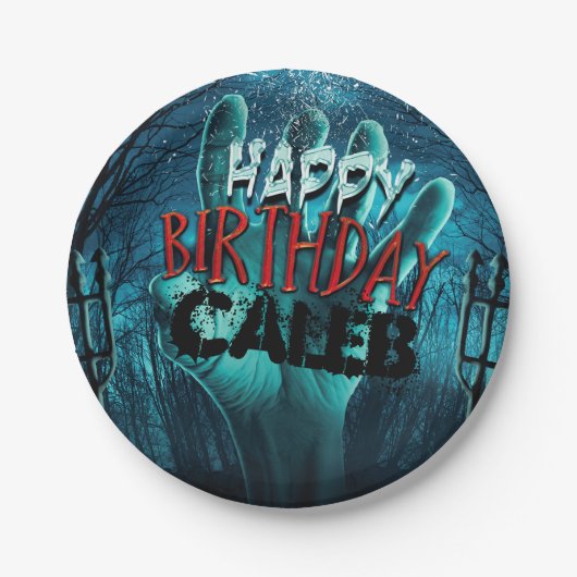 Zombie Happy Birthday Party Pappteller (Vorderseite)