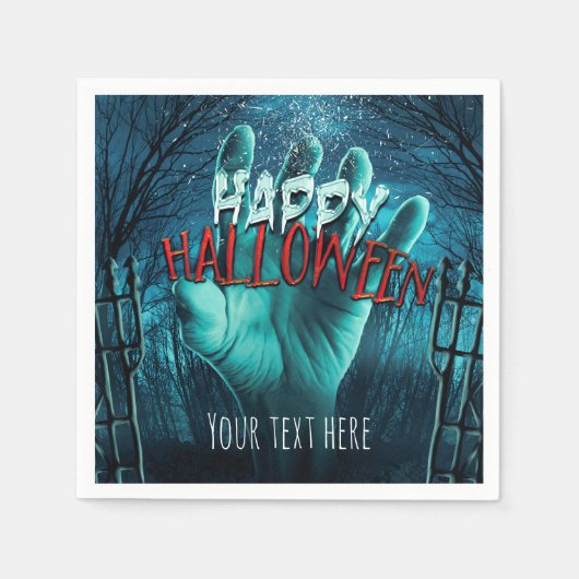 Zombie Happy Halloween Party Serviette (Vorderseite)