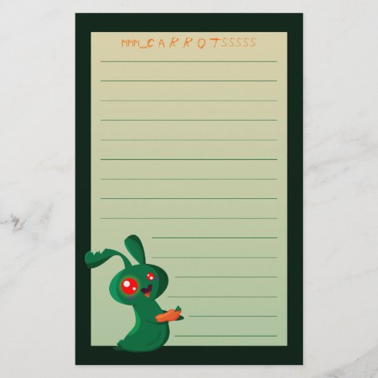 Zombie-Häschen Briefpapier (Vorderseite)