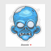 Zombie Head Illustration Art Aufkleber (Blatt)