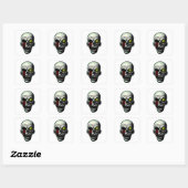 Zombie Head Quadratischer Aufkleber (Blatt)