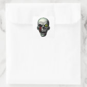 Zombie Head Quadratischer Aufkleber (Tasche)