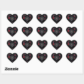 Zombie Heart Black Herz-Aufkleber (Blatt)