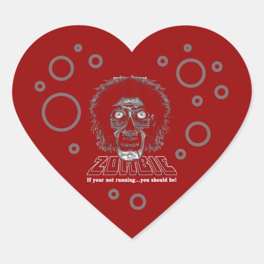 Zombie Heart Herz-Aufkleber (Vorderseite)