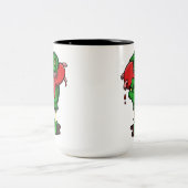 Zombie-Herz-Kaffee-Tasse Zweifarbige Tasse (Mittel)