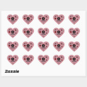Zombie Herz pink Herz-Aufkleber (Blatt)