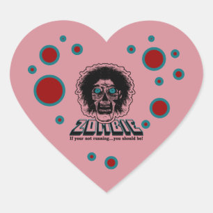 Zombie Herz pink Herz-Aufkleber