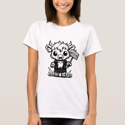 Zombie Highland Cow T-Shirt (Vorderseite)