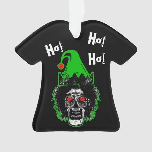 Zombie - Ho! Ho! Ho! KurvHat auf schwarz Ornament (Vorderseite)