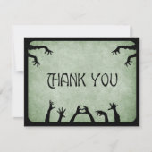 Zombie Horror Halloween Hochzeit Dankeskarte (Vorderseite)