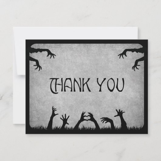 Zombie Horror Halloween Hochzeit Dankeskarte (Vorderseite)