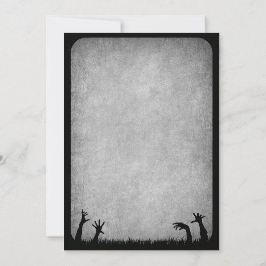 Zombie Horror Halloween Hochzeit Einladung (Rückseite)