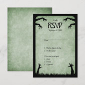 Zombie Horror Halloween Hochzeit RSVP Karte (Vorne/Hinten)