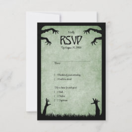 Zombie Horror Halloween Hochzeit RSVP Karte