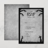 Zombie Horror Halloween Hochzeit RSVP Karte (Vorne/Hinten)
