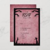 Zombie Horror Halloween Hochzeit RSVP Karte (Vorne/Hinten)