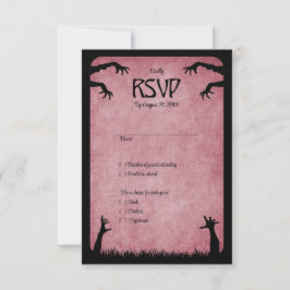 Zombie Horror Halloween Hochzeit RSVP Karte