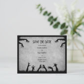 Zombie Horror Halloween Hochzeit Save The Date (Stehend Vorderseite)