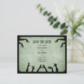 Zombie Horror Halloween Hochzeit Save The Date (Stehend Vorderseite)