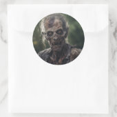 Zombie Horror Head Runder Aufkleber (Tasche)