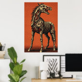 Zombie Horse on Bold Orange Scene Poster (Heimbüro)